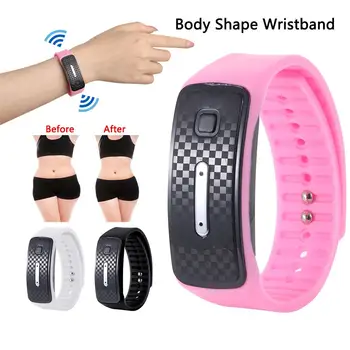 Ultrasonic Body Shape Wristband Smart Magnetic Lymphatic Detox Bracelet Heart Rate Fitness Pedometer