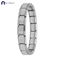 9 mm Wide Stainless Steel Bracelets Simple Trendy Style Daily Wear Silver-Color Charm Bracelet For Women On Party Unisex Style