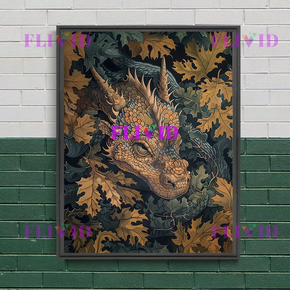 ملصق ديكور أكاديميا داكن من Cottagecore ، ثعلب الغابة ، الطاووس ، البومة ، التمساح ، التنين ، لوحة فنية جدارية عتيقة ، ديكور المنزل #2