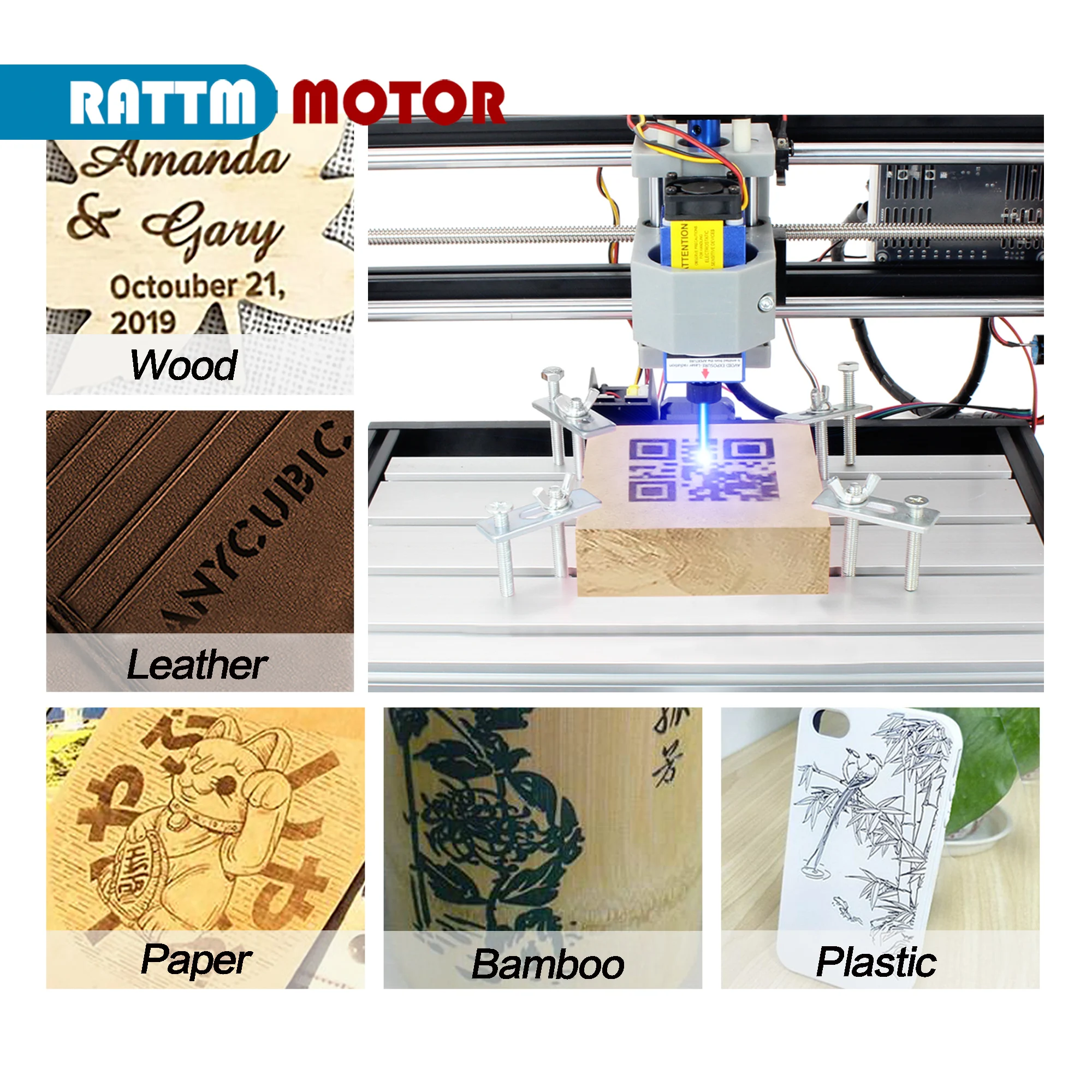 7W 10W 20W laser module 450nm Adjust Focus Blue Laser Engraving And Cutting TTL/PWM Control Laser Tube Diode+Glasses