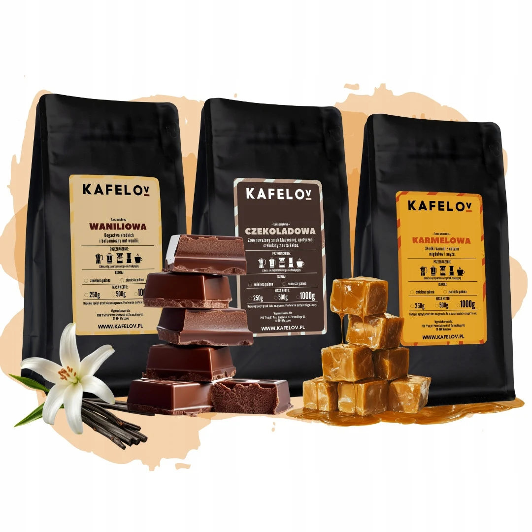 Zestaw kaw smakowych mielonych 3 x 250g Zestaw Arabik