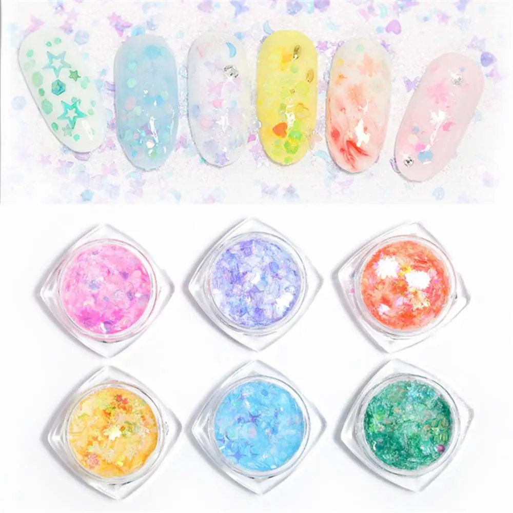 Farbe Stern Pailletten DIY Maniküre holo graphische Glitzer Nail Art Dekoration Nagel Pailletten Ahorn Blätter Nail Art Aufkleber