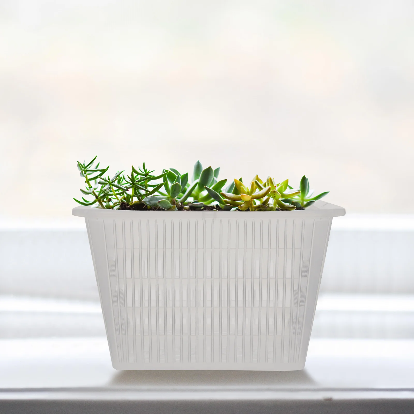 5 Pcs Planter Pots Orchid Potting Mix Root Control Decorative Plastic Flower Net White