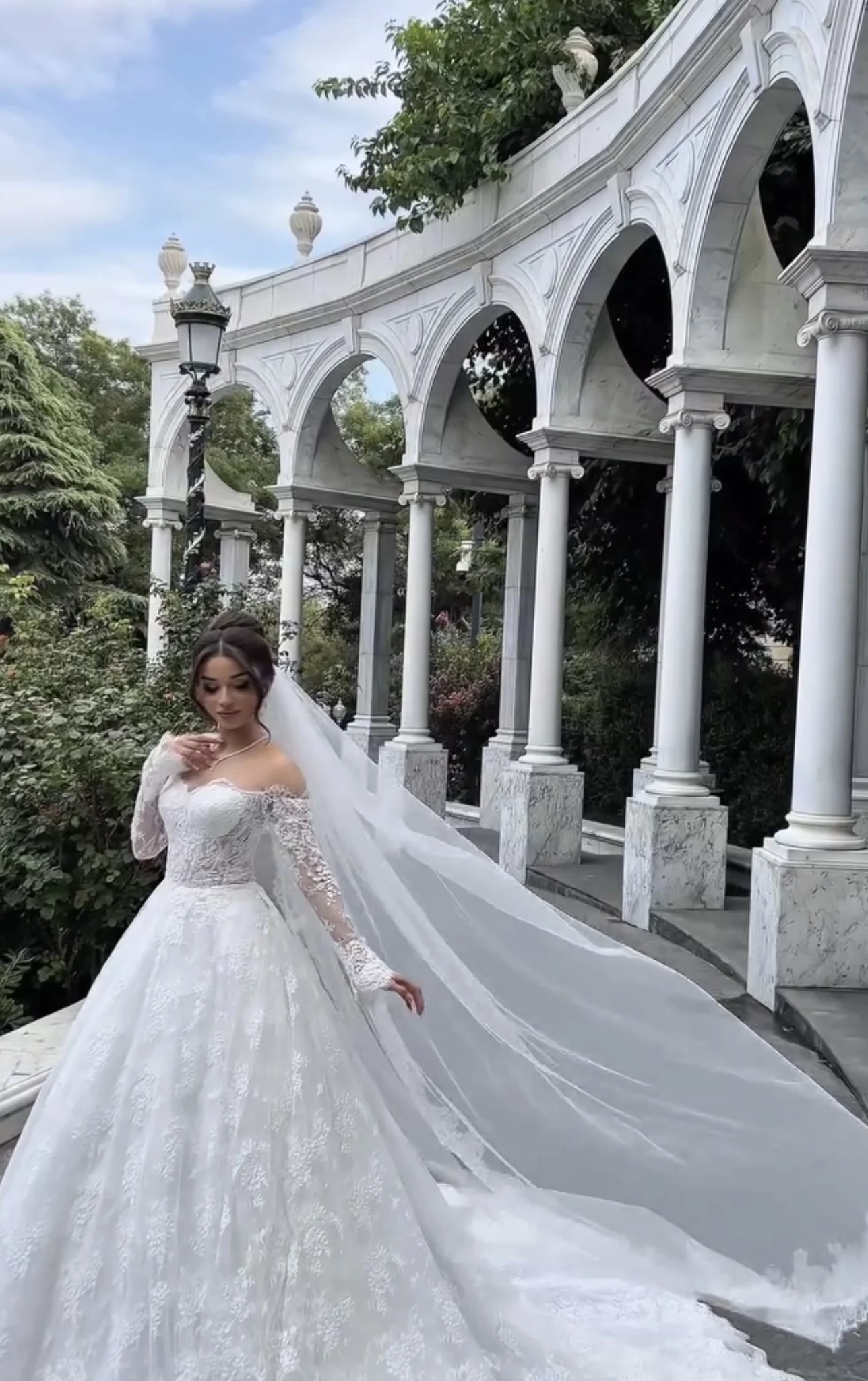 

Свадебные платья Flavinke на заказ: белые, с длинными рукавами, с открытыми плечами, полностью кружевные, свадебные наряды, Vestidos De Novia