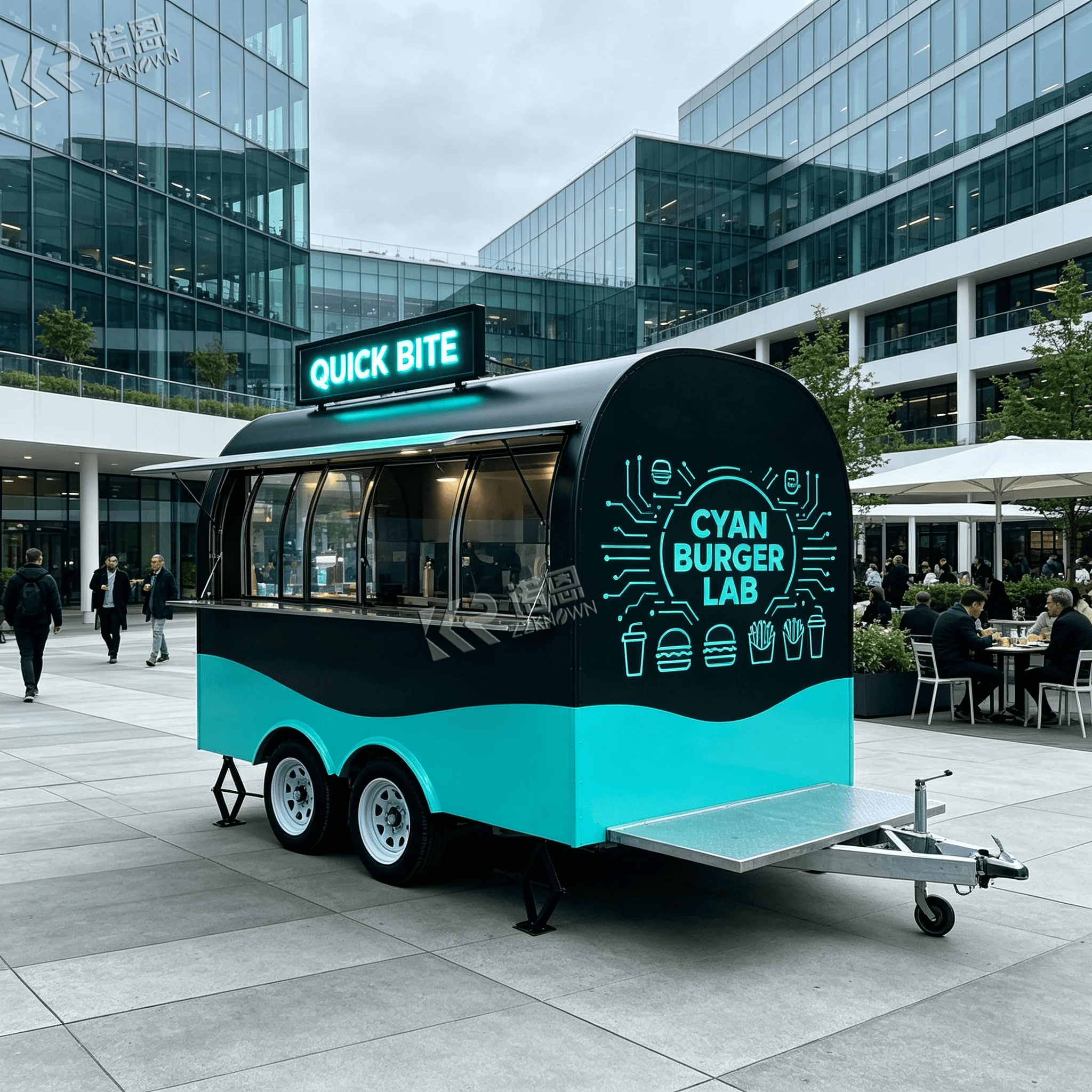 Food Snacks Business - 2.5m OEM Custom Curved‑Shape Towable Food