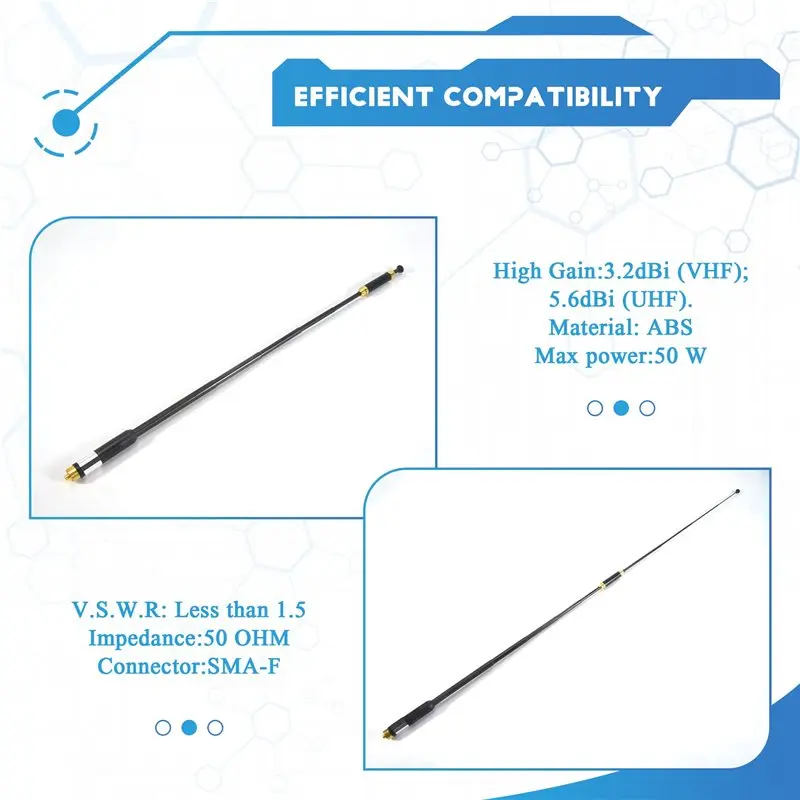 High Gain Telescopic Antenna Antenna AL-800 144/430Mhz SMA-F For PRYME Kenwood HYT BAOFENG