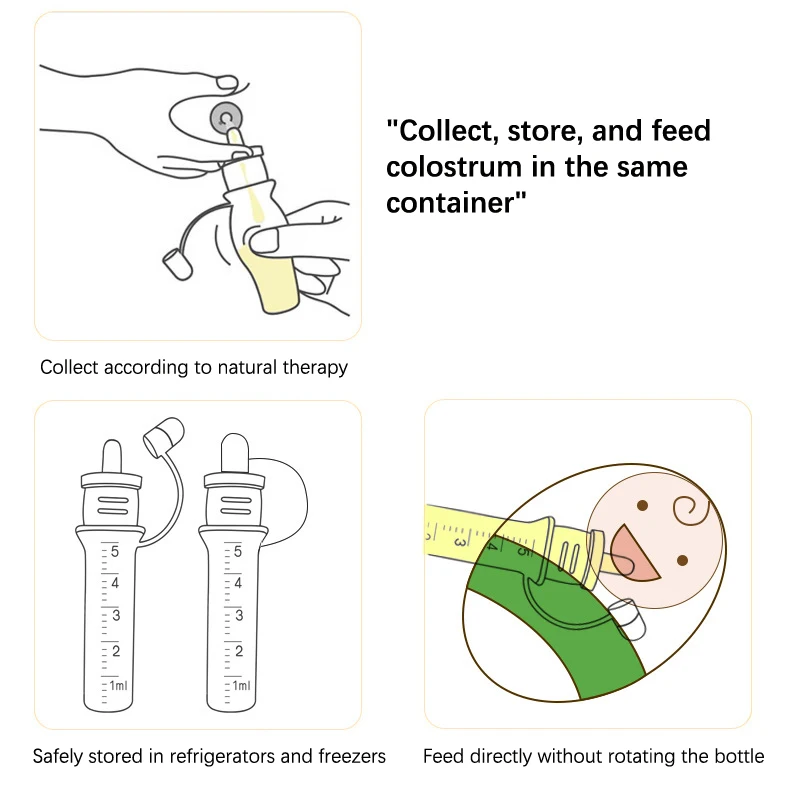 1PC Colostrum Collector Breast Milk Collection Baby Feeding And Medicine Reusable Breastfeeding Device