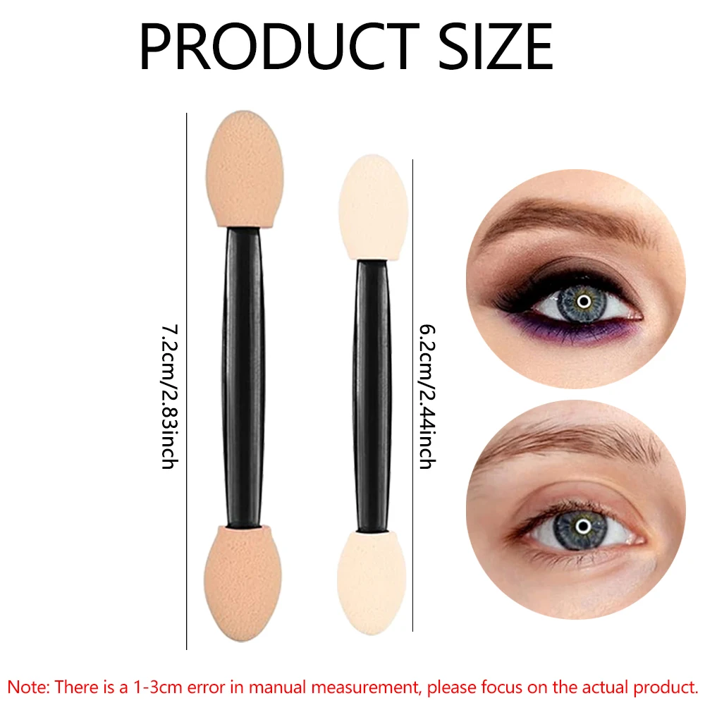 10/30/100pcs 더블 엔드 아이 섀도우 브러쉬 아이 섀도우 애플리케이터 6.2cm 메이크업 스펀지 브러쉬 여성용 화장품 뷰티 도구