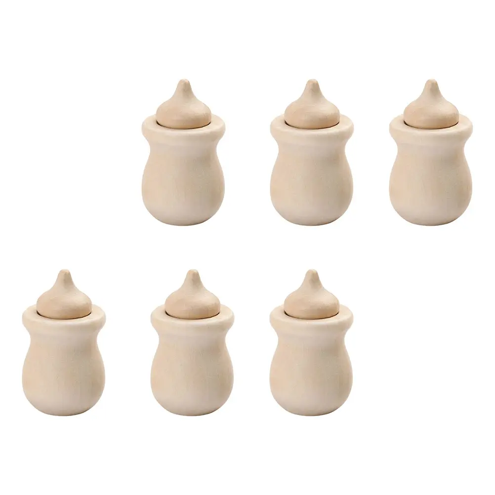 

6set 6Sets Wooden Diy Acorn Kids Painting Creative Wood Craft Home Party Decoration Educational Supply For Children