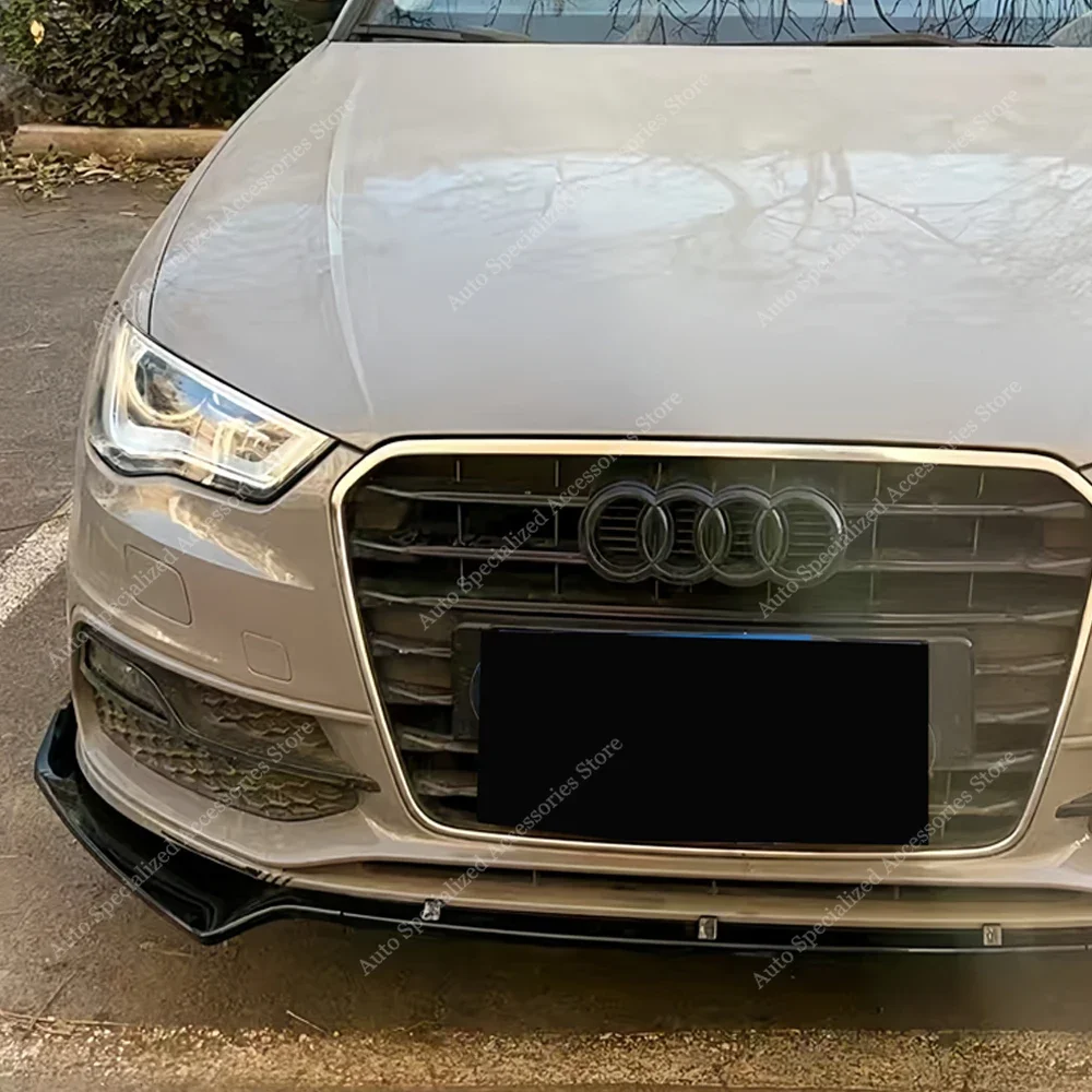 For Audi A3 S3 8V 3pcs Front Bumper Lip Spoiler Splitter Diffuser A3 TFSI TDI FSI S-Line 2013-2016 Pre-Lci Bodykits Tuning