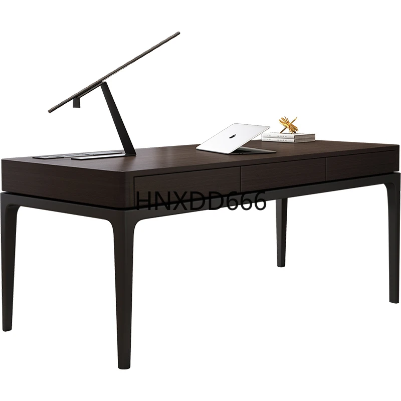 مكتب دراسة منزلي فاخر من الخشب المدخن للاستخدام المكتبي #1