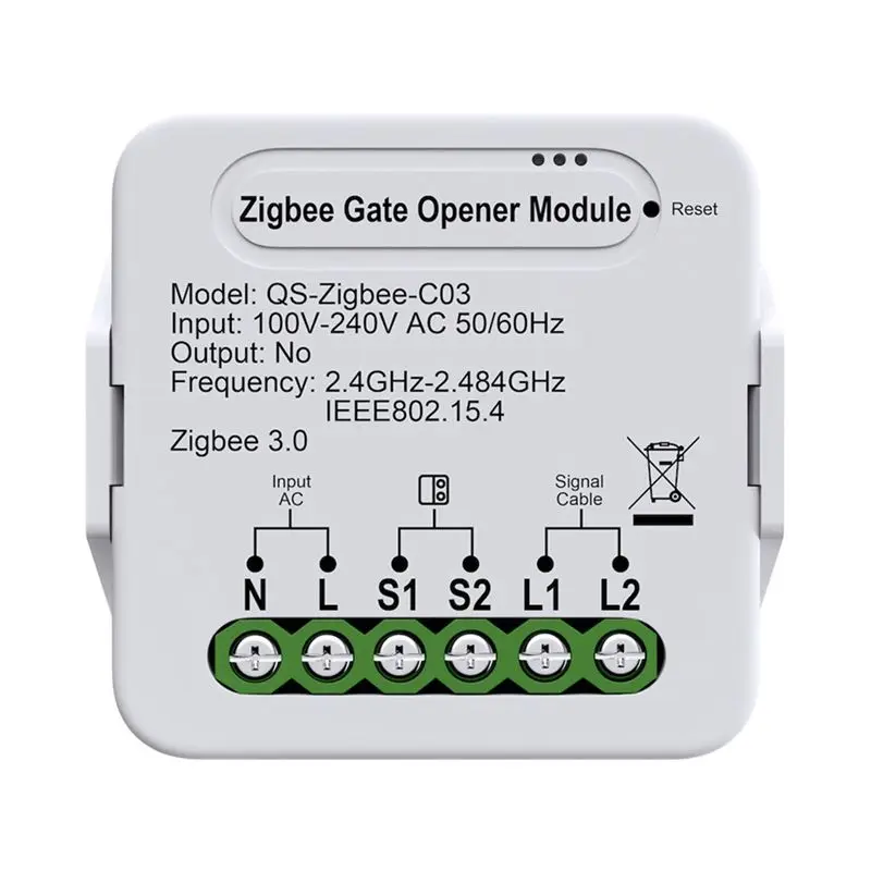 ABZZ-2X Smartzigbee Garage Door Opener - Remote Control Gate Accessory Compatible With Alexa & Googlehome