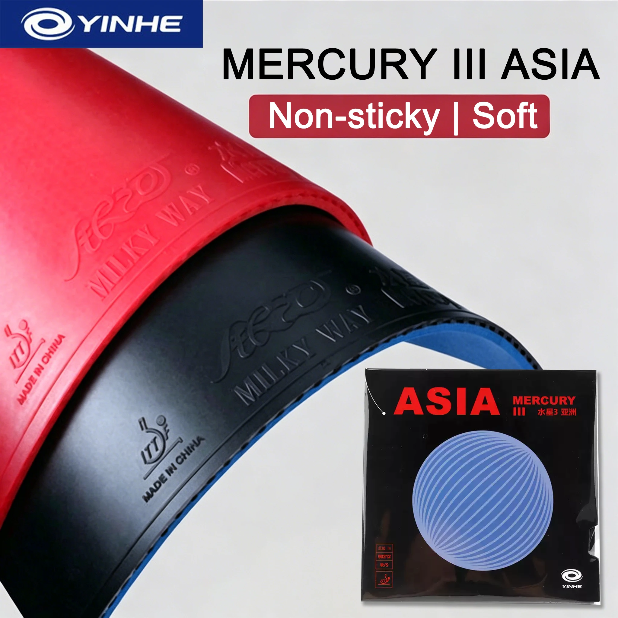 YINHE MERCURY III Non-sticky Table Tennis Rubber Pips-in Offensive Ping Pong Rubber with Cake Large Pore Sponge ITTF Approved
