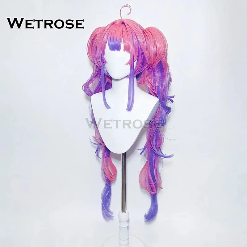 【Wetrose】متوفر في المخزون Kikirara Vivi شعر مستعار كوسبلاي Hololive DEV_IS Glow Flow Vtuber مجموعة كاملة لعيد الهالوين وعيد الميلاد