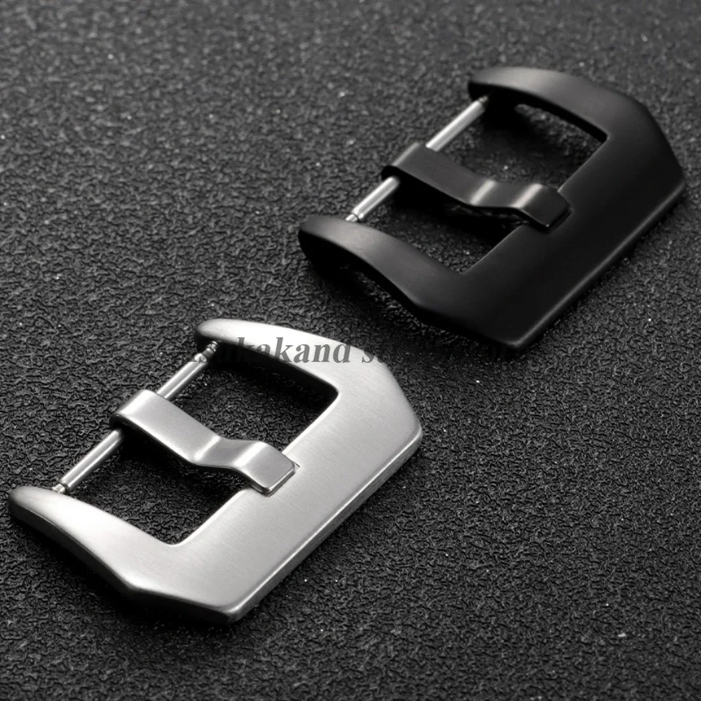 الفضة الأسود حزام الساعات مشبك الفولاذ المقاوم للصدأ زر 16 مللي متر 18 مللي متر 20 مللي متر 22 مللي متر 24 مللي متر 26 مللي متر ل بانيراي ماتي مصقول مشبك اكسسوارات #4