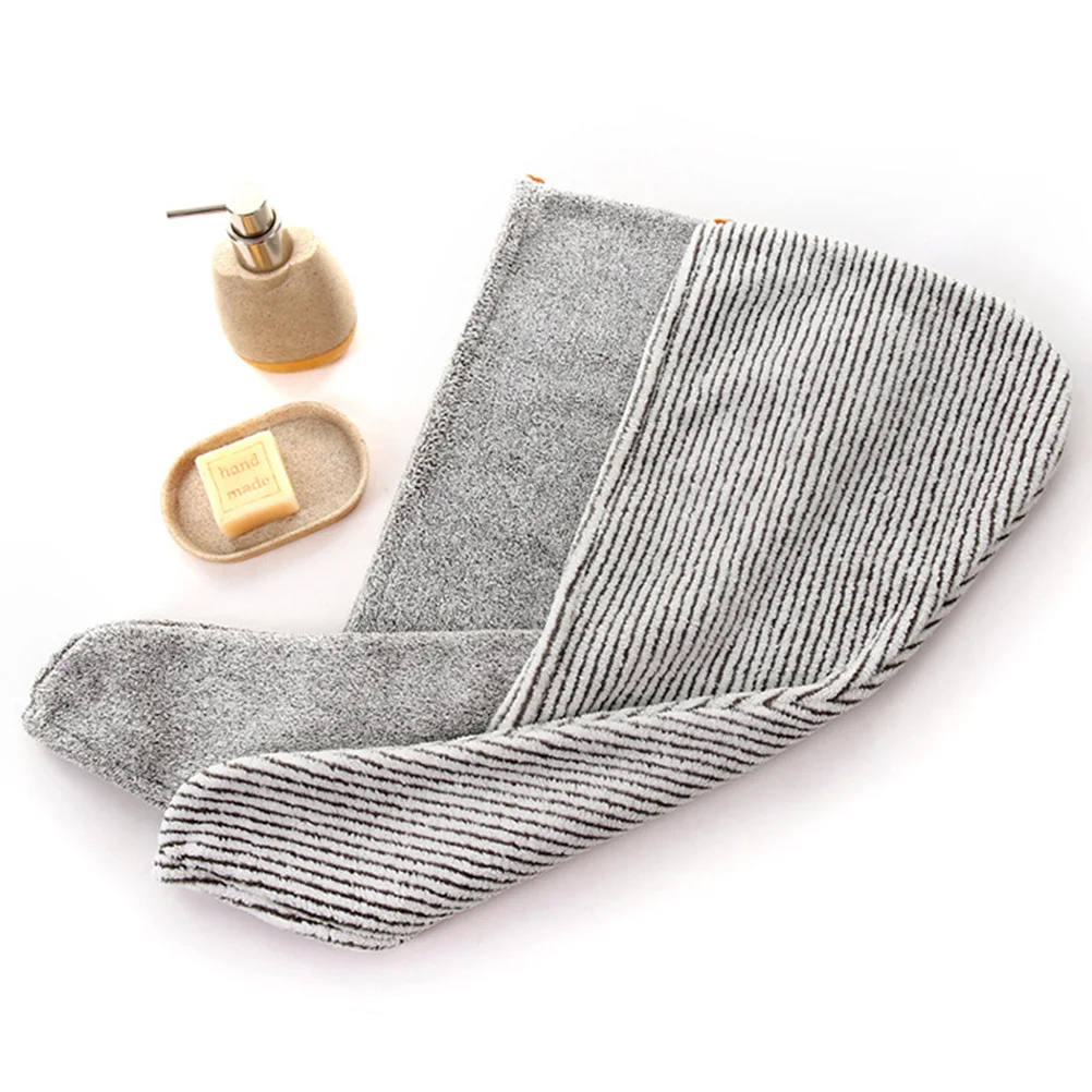 

Hair Drying Cap Bamboo Charcoal Fiber Grey Quick Drying Towel Absorbent Dry Hair Cap Fast for Women Girls Ladies