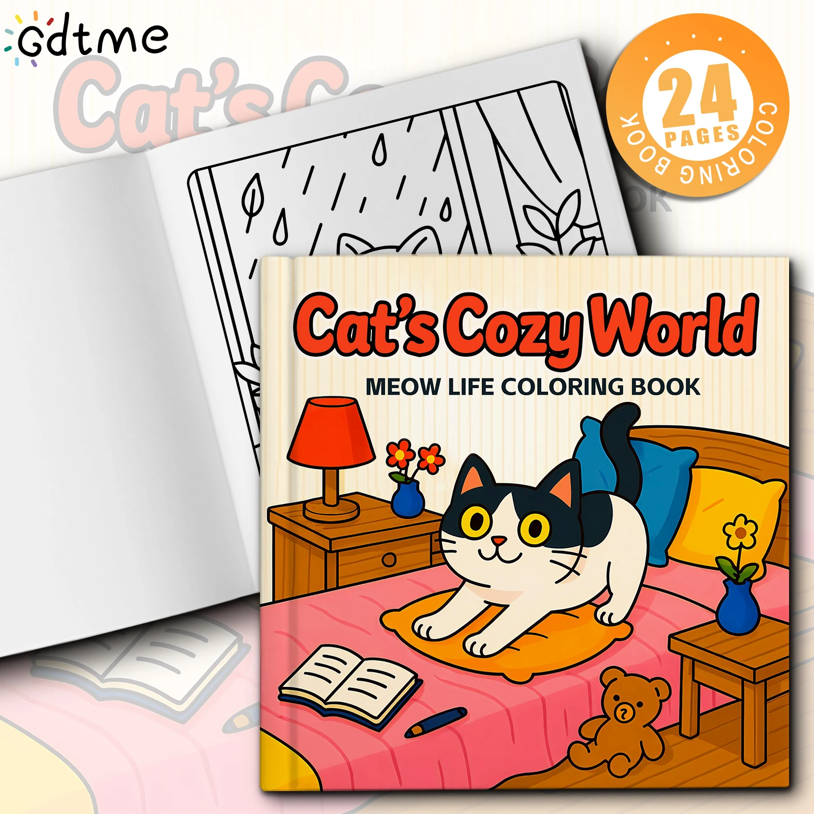 Cat's Cozy World Malbuch – 24-seitiger Spaß und Kreativität |   Bilderbuch für alle Altersgruppen