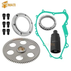 Starter Starting Clutch One Way Gear Bearing Gasket Flywheel Puller Kit for 2000-2022 Yamaha Grizzly 400 Rhino 450 Wolverine 450