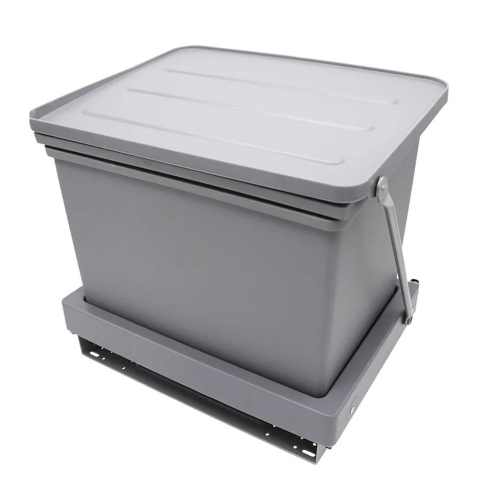 Kitchen Under Sink Cabinet Trash Can Hidden Big Compartment Plastic Trash Can Sink Sorting Rectangle Cubo Basura Kitchen Items