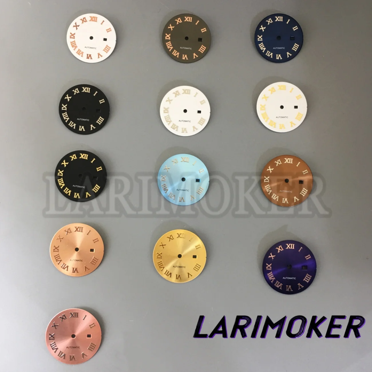 Esfera de reloj de 24.5mm para mujer, azul, blanca y rosa, con números romanos, adecuada para movimientos automáticos NH05 NH06, accesorios de modificación de relojes.