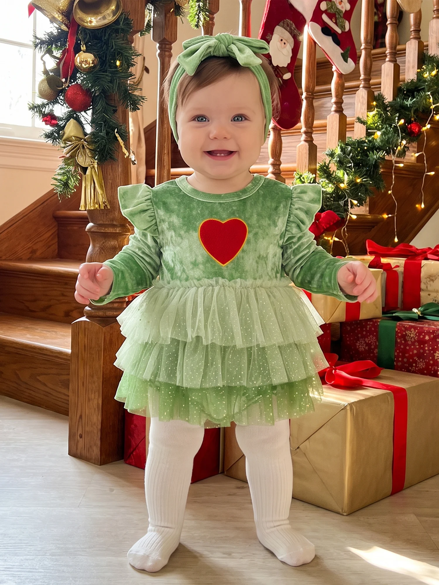 Outfit Embroidery Christmas Outfit Baby-Girl-Christmas Long Sleeve Baby Girl Sleeve Romper Dress Embroidery Long Sleeve