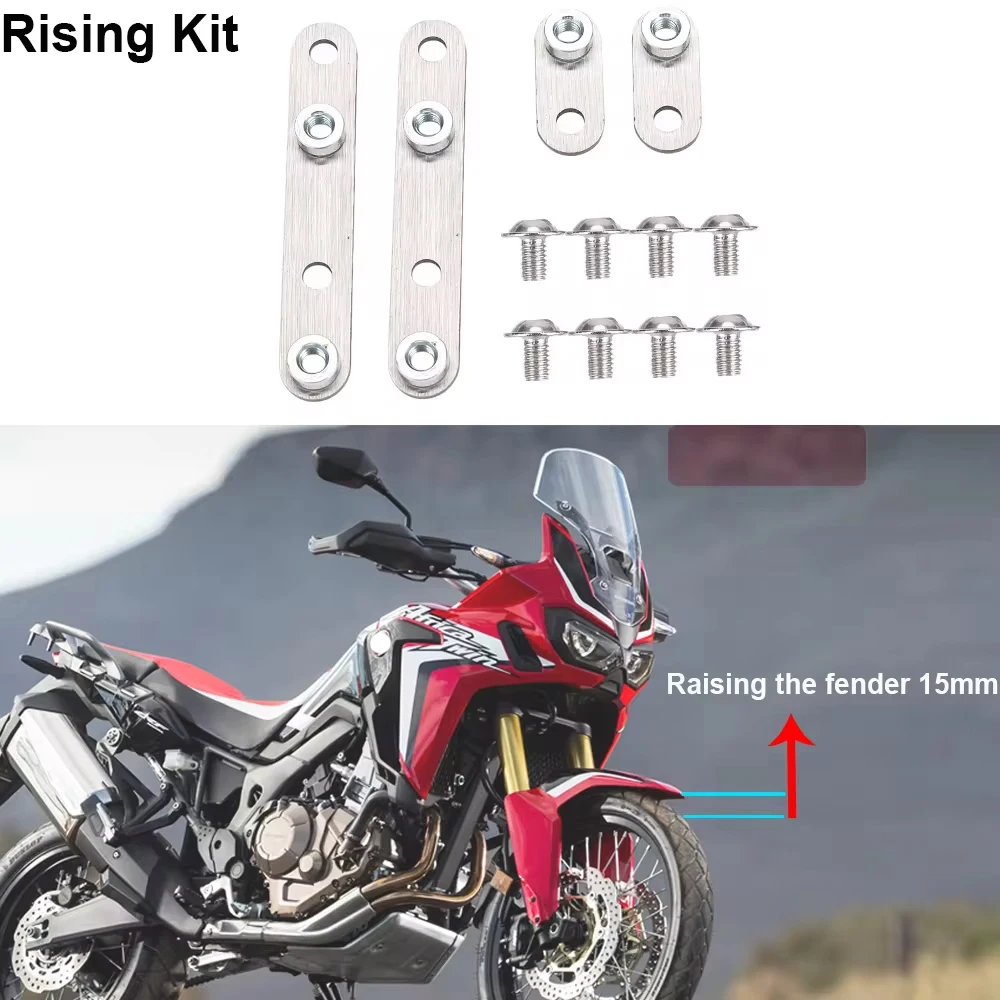 

For Honda CRF1000L Africa Twin ADV Motorcycle Adjustable Front Fender Riser Mudguard Lift Bracket Rising Kit Up 15mm 2016 2019