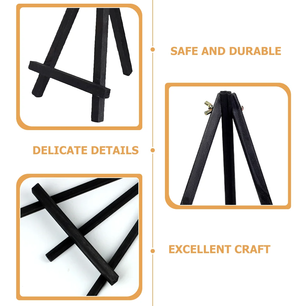 Mini Easel Wooden Tripod Canvas Stand Table for Kids Black Tabletop Display Easels Sketching Child