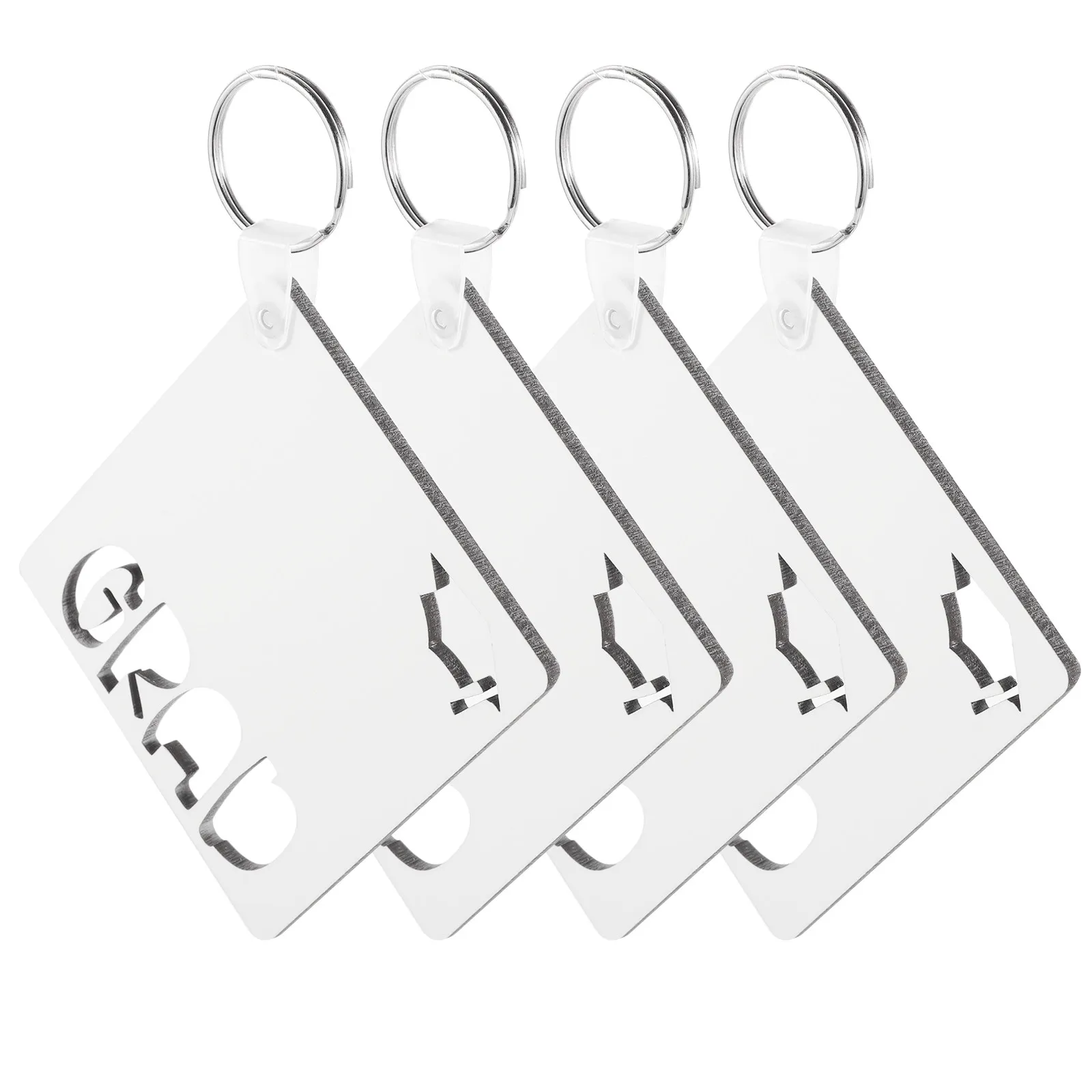 4Pcs Graduation DIY Keychain Blanks Sublimation Ornament Heat Transfer Decoration Blank Pendant for Personalized Bag Car Key