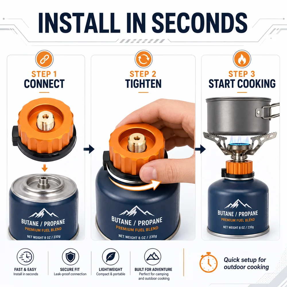 Przenośny adapter do kuchenki – Camping Cooking Canister recenzja i cena