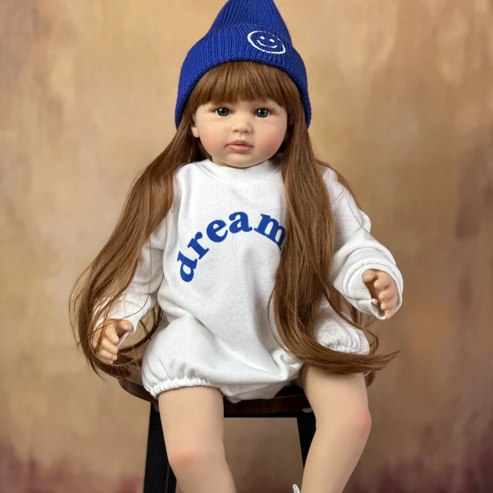 

BZDOLL 60cm Like Real Soft Vinyl Reborn Baby with Cloth Body Doll Princess Toddler Babies Child Birthday Gift Play House