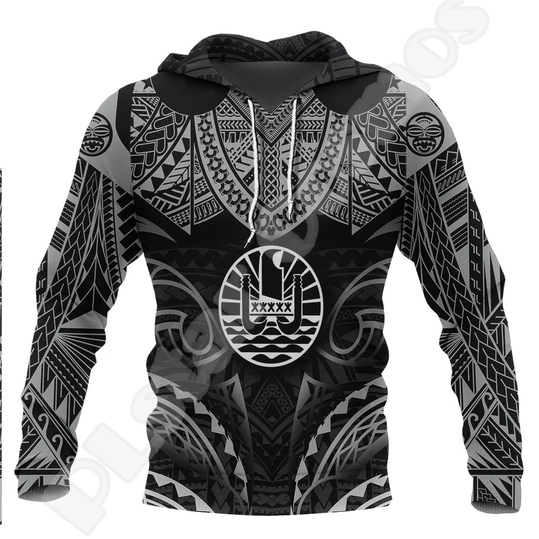 French Polynesia Tahiti Island Tattoo Country Flag Tribal Tracksuit Harajuku Pullover 3DPrint Streetwear Casual Jacket Hoodies U