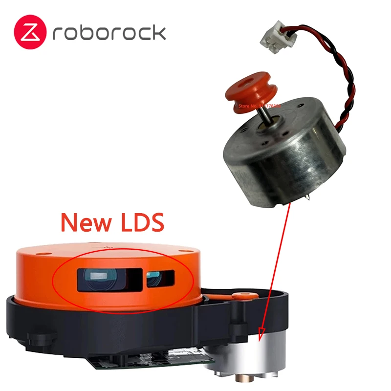 محرك LDS الأصلي مع بكرة لـ Roborock S7/S7 MaxV/S7 MaxV Ultra/S7 Pro Ultra جهاز آلي لتنظيف الأتربة أجزاء محرك LDS جديد