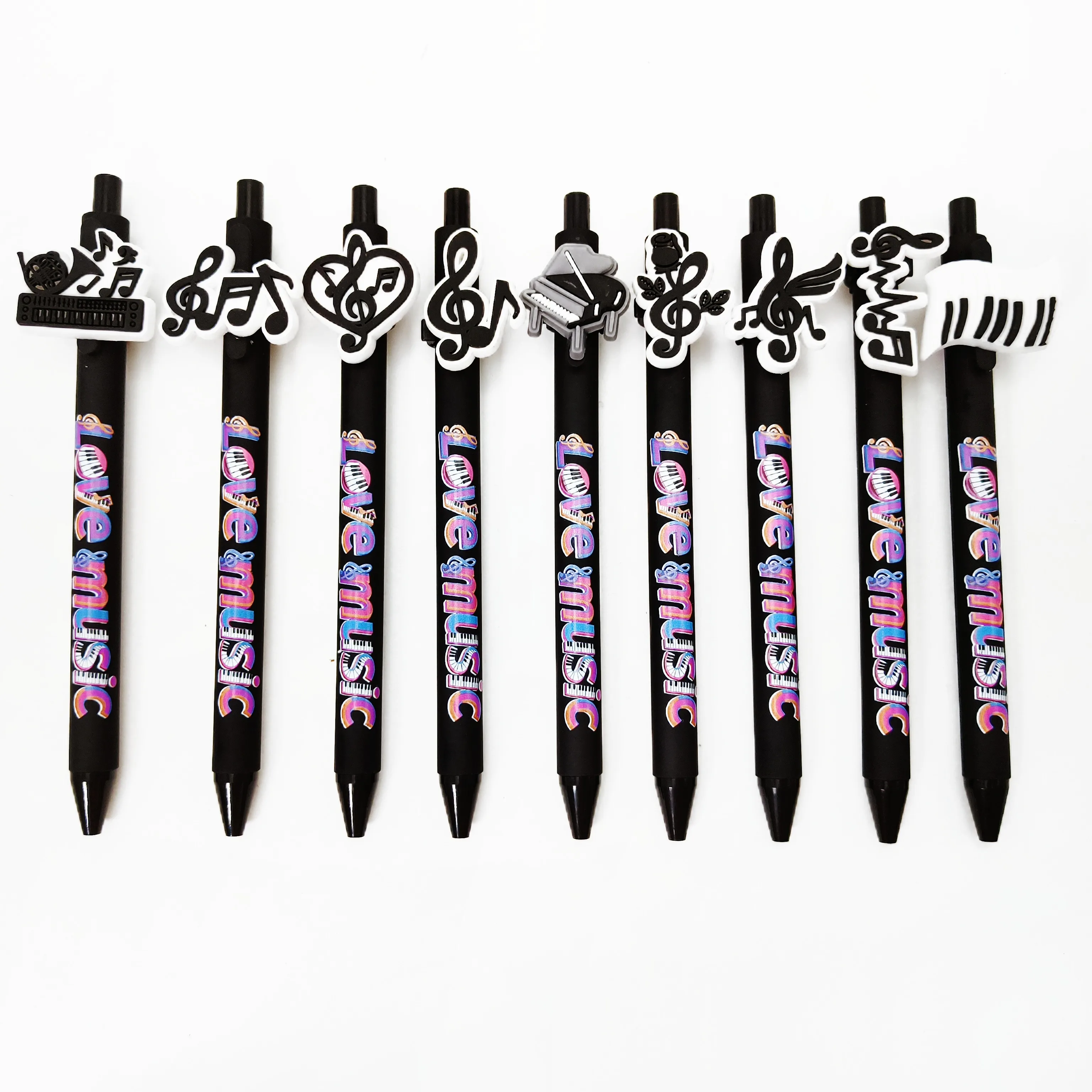 

9 шт./18 шт., шариковая ручка с музыкальной нотой, черный держатель для ручки, ручка для подписи, студенческая подпись, подарок, шариковая ручка