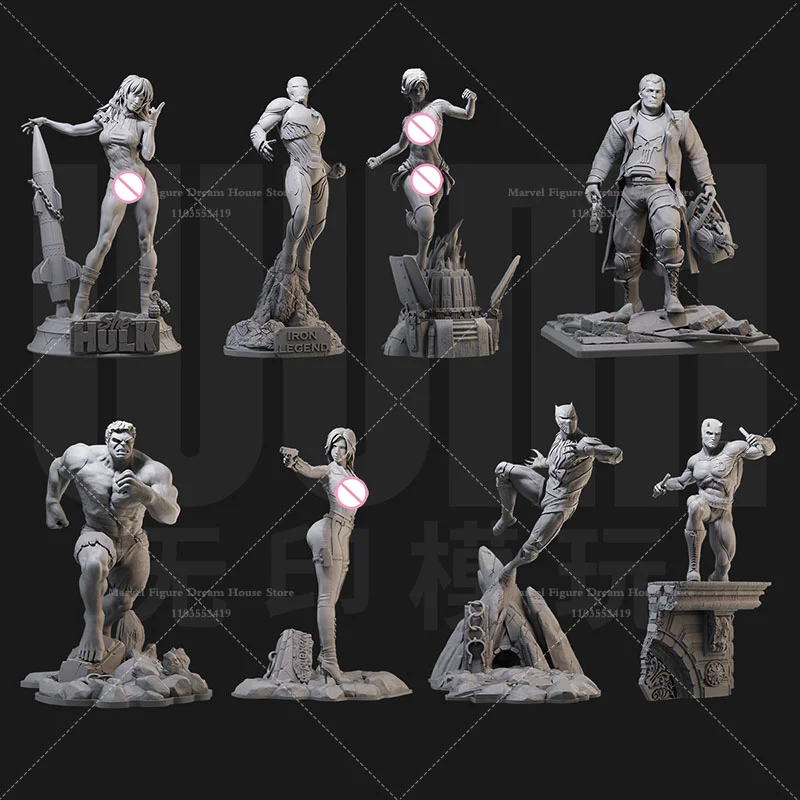 

1/24 1/18 Scale DIY Self-assembled GK 3D Resin Un-panited Doll White Model Superhero Units Jennifer Natasha Carol Tony Mark