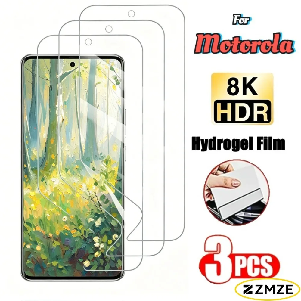 Film Hydrogel pour Motorola Edge 70 30 20 60 50 30 Neo 60 Stylus 30 Pro 20 Fusion Series, protecteur d'écran, pas en verre trempé, 3 pièces