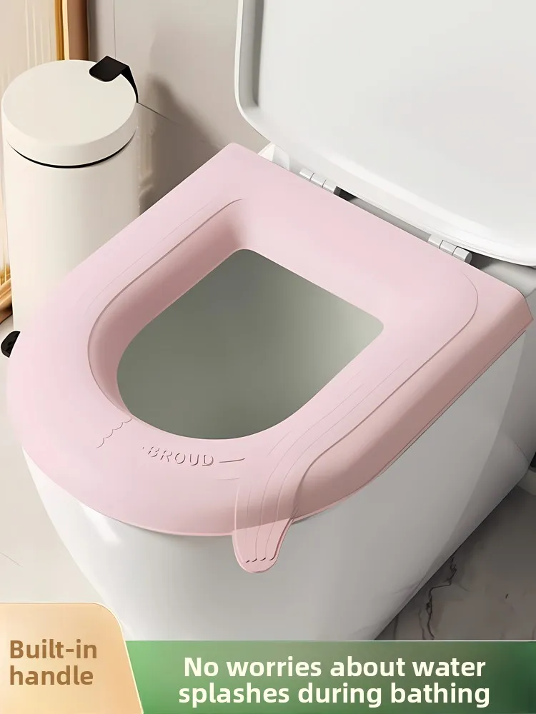 

Водонепроницаемый силиконовый чехол для унитаза Thiened, универсальный коврик для унитаза из ЭВА для всех сезонов, поясная накладка на крышку унитаза