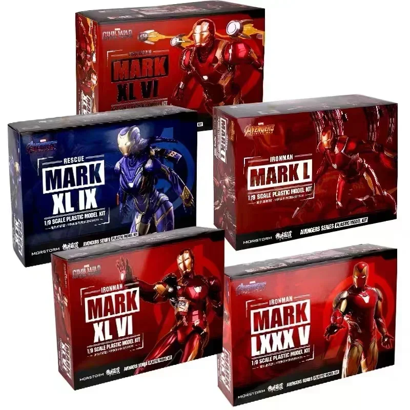 Marvel E-Model Iron Man Mk85 Mk50 Mk46 Mk47 Spider-Man Deluxe Edition 1:9 Ratio Figure Model Collection Ornaments Holiday Gifts