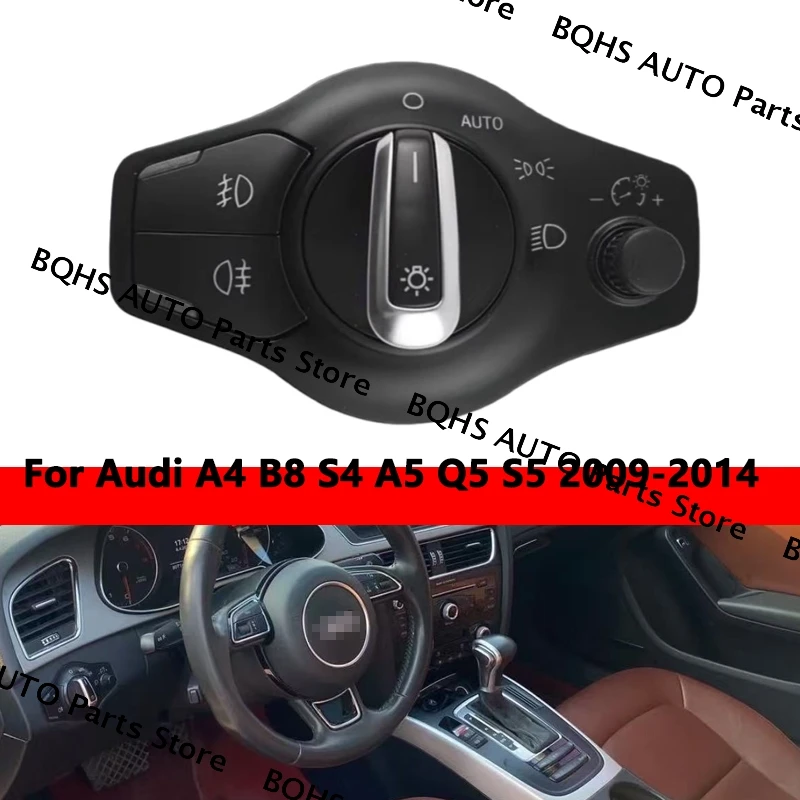 Automatic Chrome Headlight Fog Light Knob Control Switch 8K0941531AS 8UD955559B For Audi A4 B8 S4 A5 Q5 S5 2009 2010 2011-2014