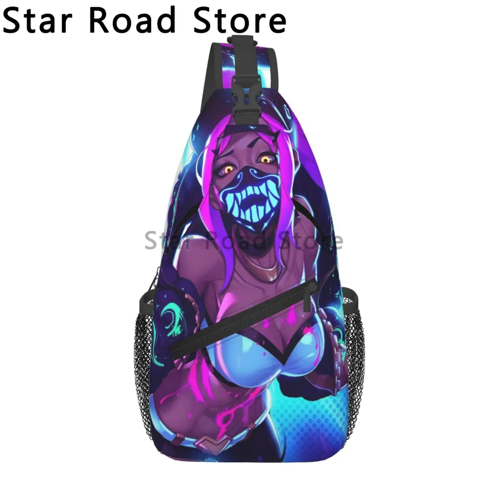 League of Legends borsa a tracolla Akali per donna uomo borse a tracolla a tracolla zaino a tracolla Casual borsa a tracolla da viaggio