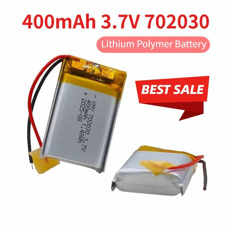 3.7V 702030 400mAh akumulator litowo-polimerowy dla majsterkowiczów MP3 GPS PSP DVR zabawki dron zdalnie sterowany przyrząd kosmetyczny