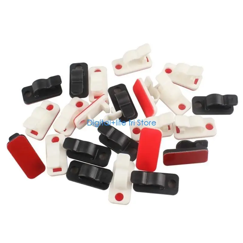 

E06D 20pcs Cable Holders With Strong Adhesive Cable Clips For Neat Wire Management In Various Setting Storage Easy To Use