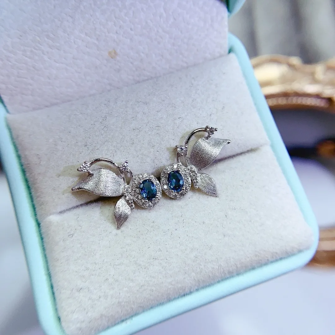 

Designer Luxury Ear Studs Natural Topaz S925 Sterling Silver Elegant Jewelry Fashionable Women and Special Gifts