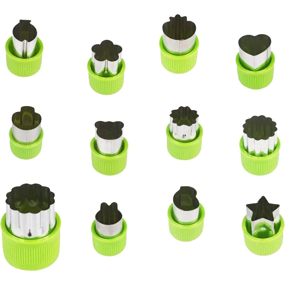 

Kids Cookie Cutter Set with 12 Shapes, Safety Handle, and Mini Forks for Fun Baking