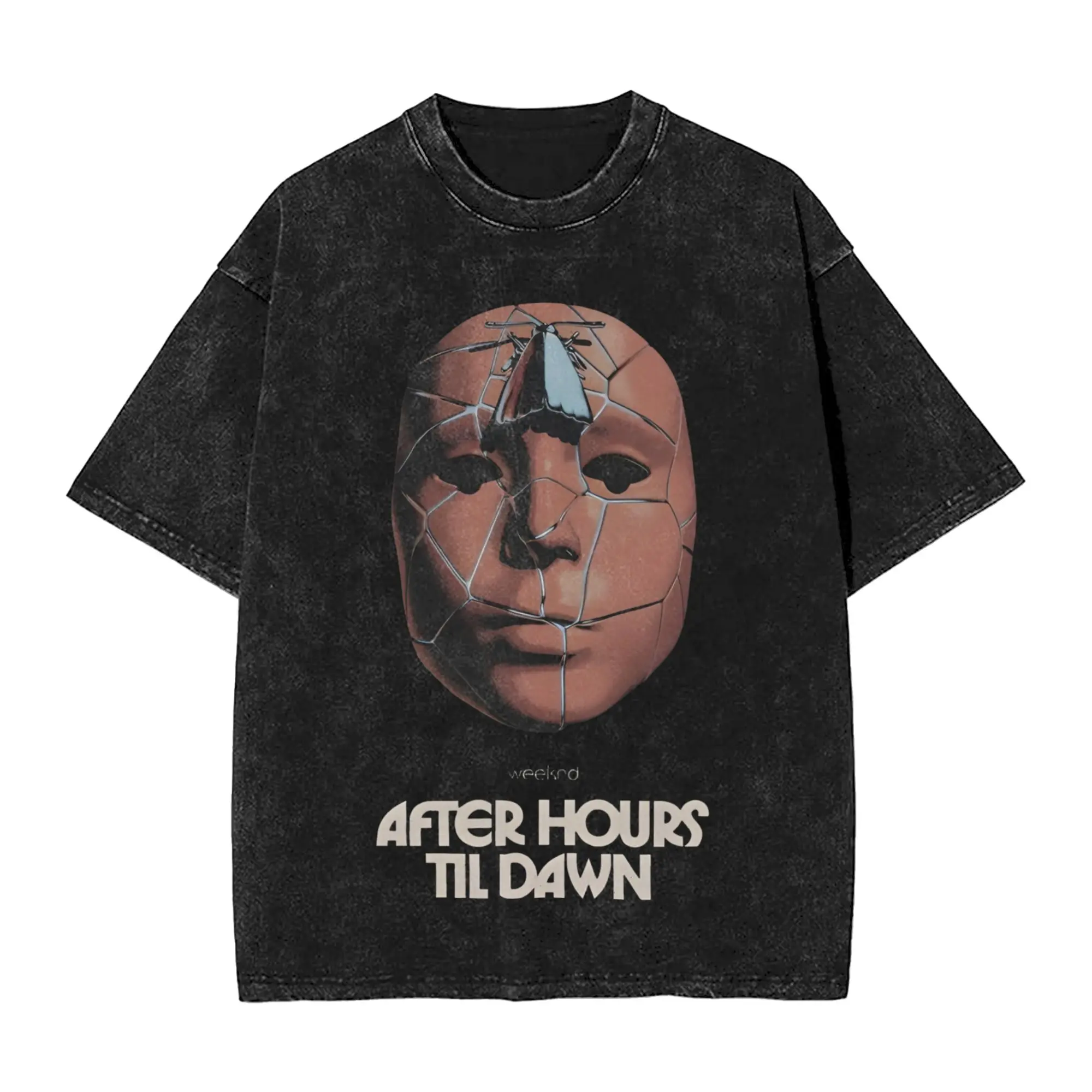 Harajuku Washed Shirt After Hours Til Dawn 2026 xo the weeknds Merch Vintage T-Shirts Oversize  Streetwear Cotton