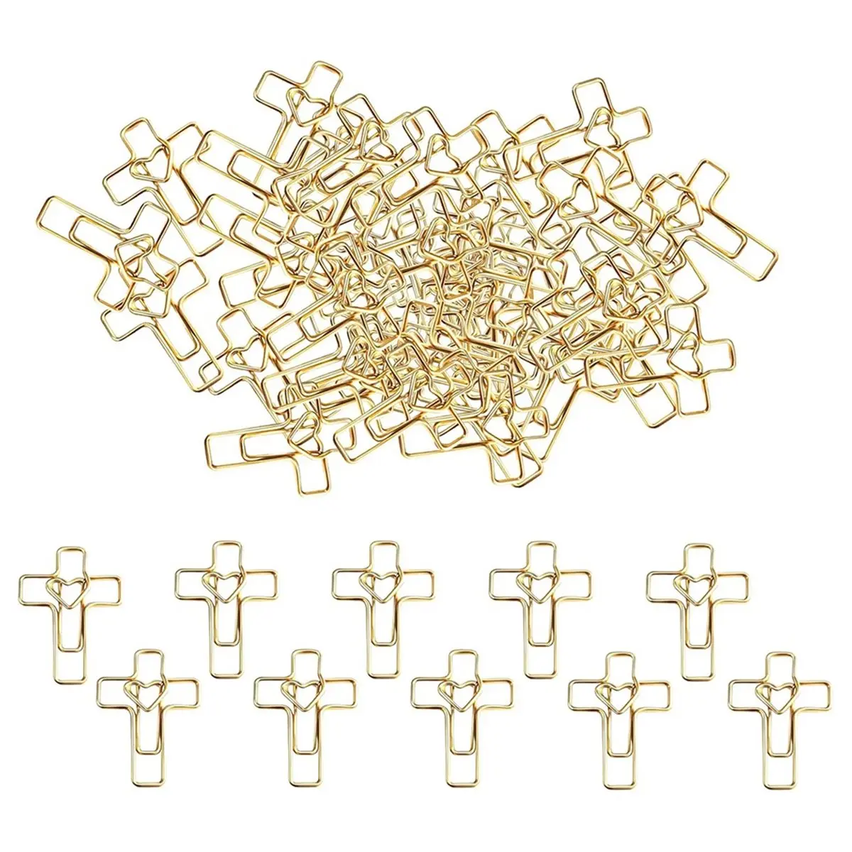 100PCS Gold Paper Clips Bible Study, Christian Gifts, Bookmark Accessories
