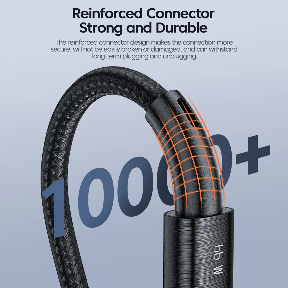 66 واط سوبر سريع شحن كابل توكي نوع C كابل USB C محول شحن سلك لهواوي P30 برو بيانات الحبل لسامسونج