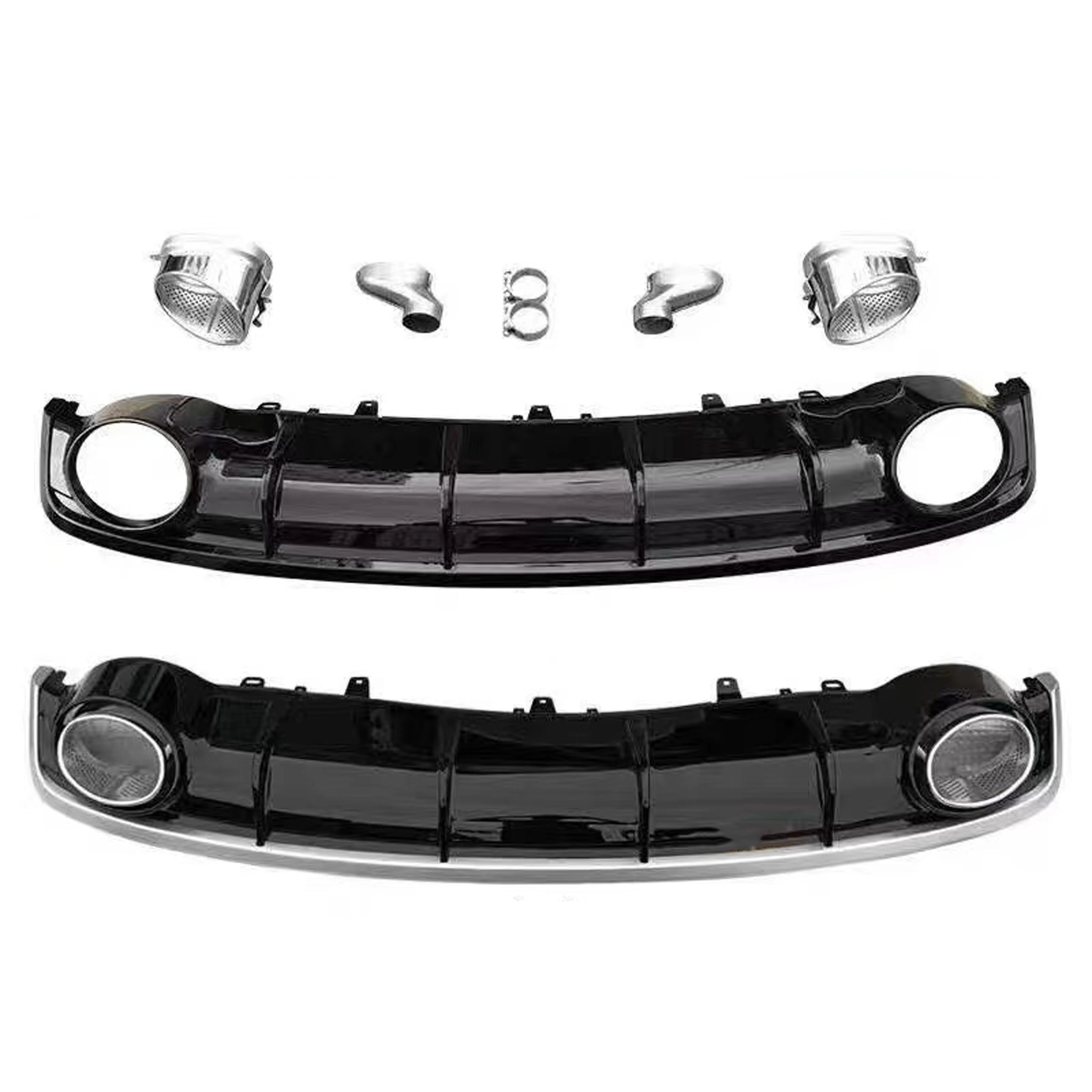 High Quality 2016-2018 RS7 REAR DIFFUSER WITH TAIL PIPE GROSS BLACK Normal for Audi A7 Rear Diffuser 2016 2017 2018