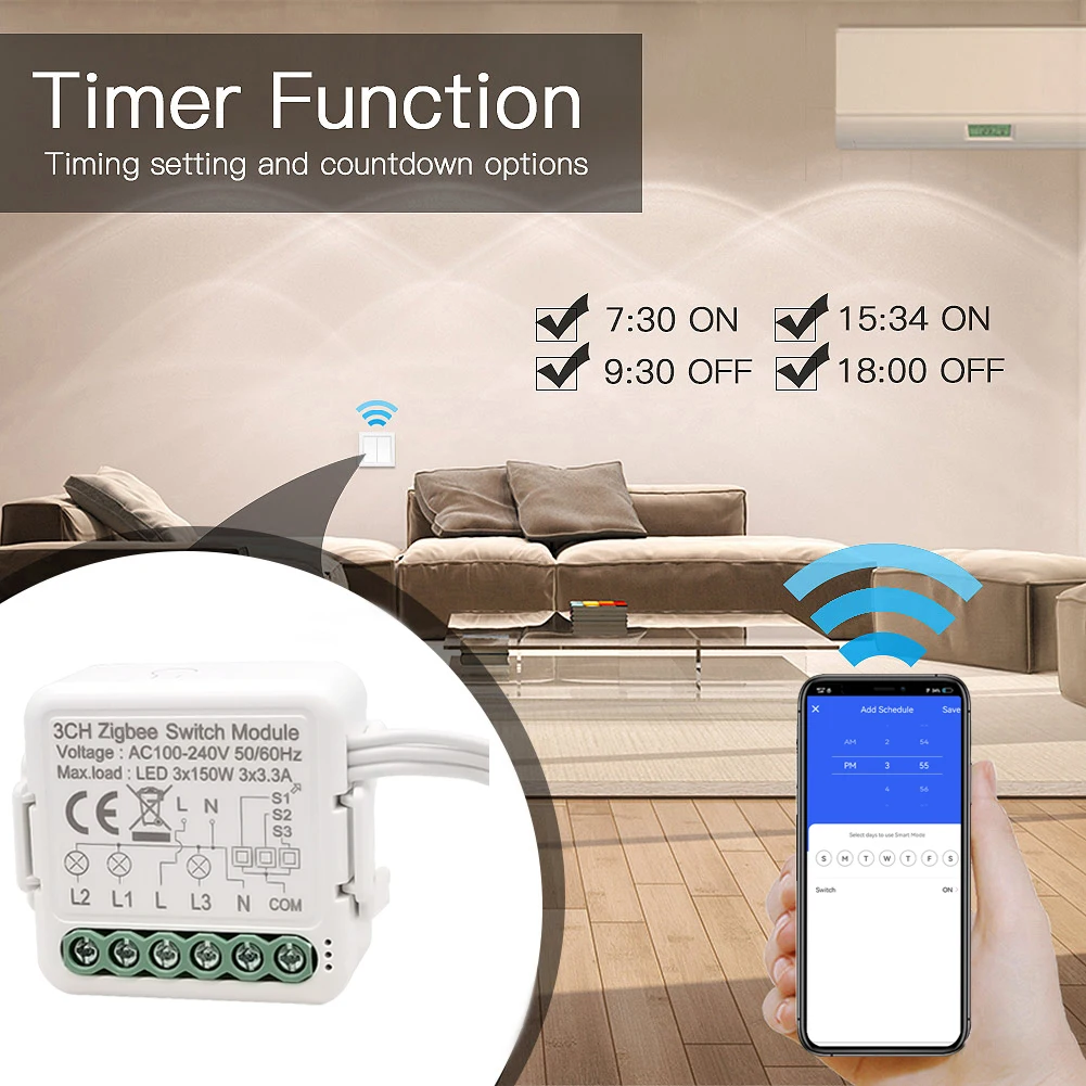 Tuya inteligente zigbee módulo interruptor de luz 1 2 3 gang suporte 2 way controle cronometragem diy trabalho automação residencial com alexa google casa