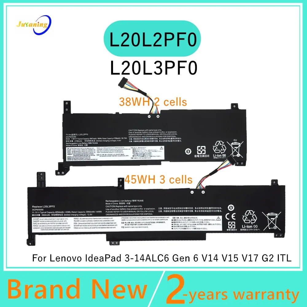 

L20L2PF0 L20M2PF0 L20C2PF0 L20B2PF0 L20L3PF0 L20C3PF0 Laptop battery For Lenovo IdeaPad 3-14ALC6 Gen 6 V14 V15 V17 G2 ITL