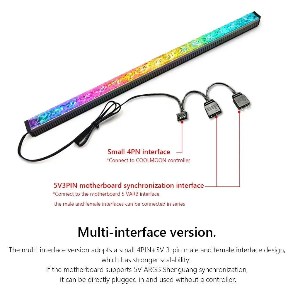 Aluminum Alloy ARGB LED Strip Magnetic Computer Light Bar 5V/3PIN Small 4Pin Motherboard PC Case Light Strip ﻿Atmosphere Decor